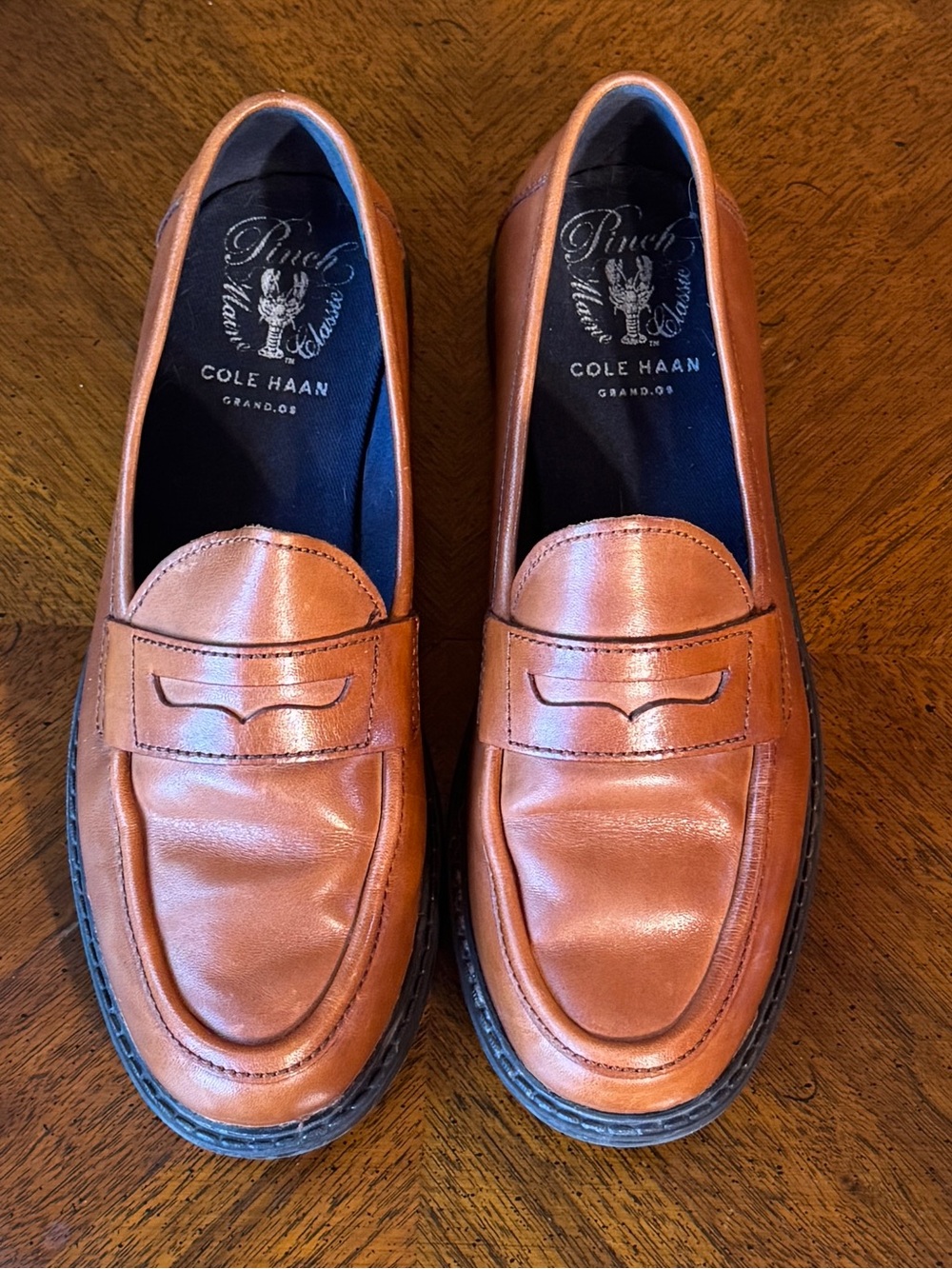 Cole Haan Pinch Grand Classic Penny Loafers — Cognac, Women Sz 6